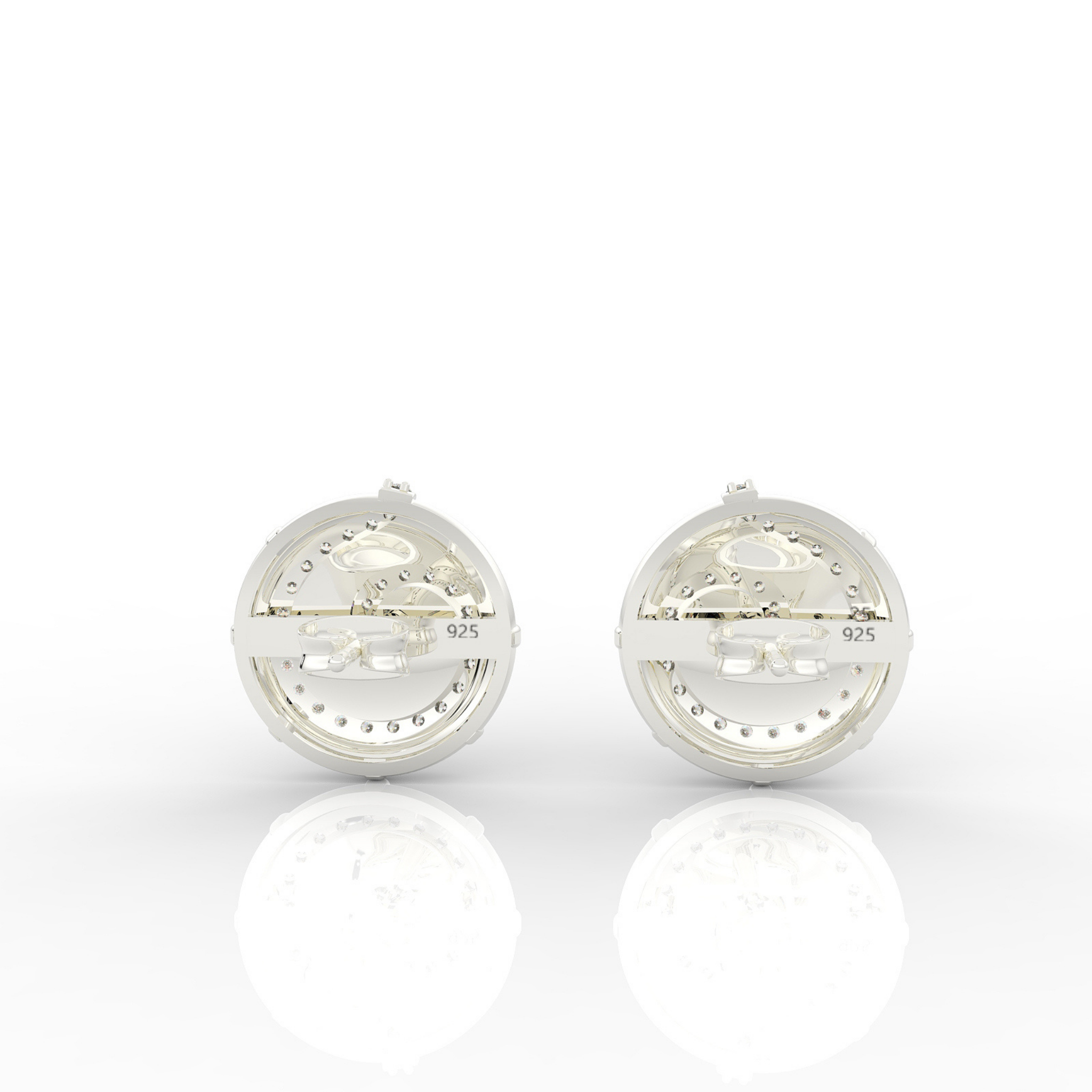Sophisticated Swirl Round Stud Earrings, Hallmarked 925 Sterling Silver